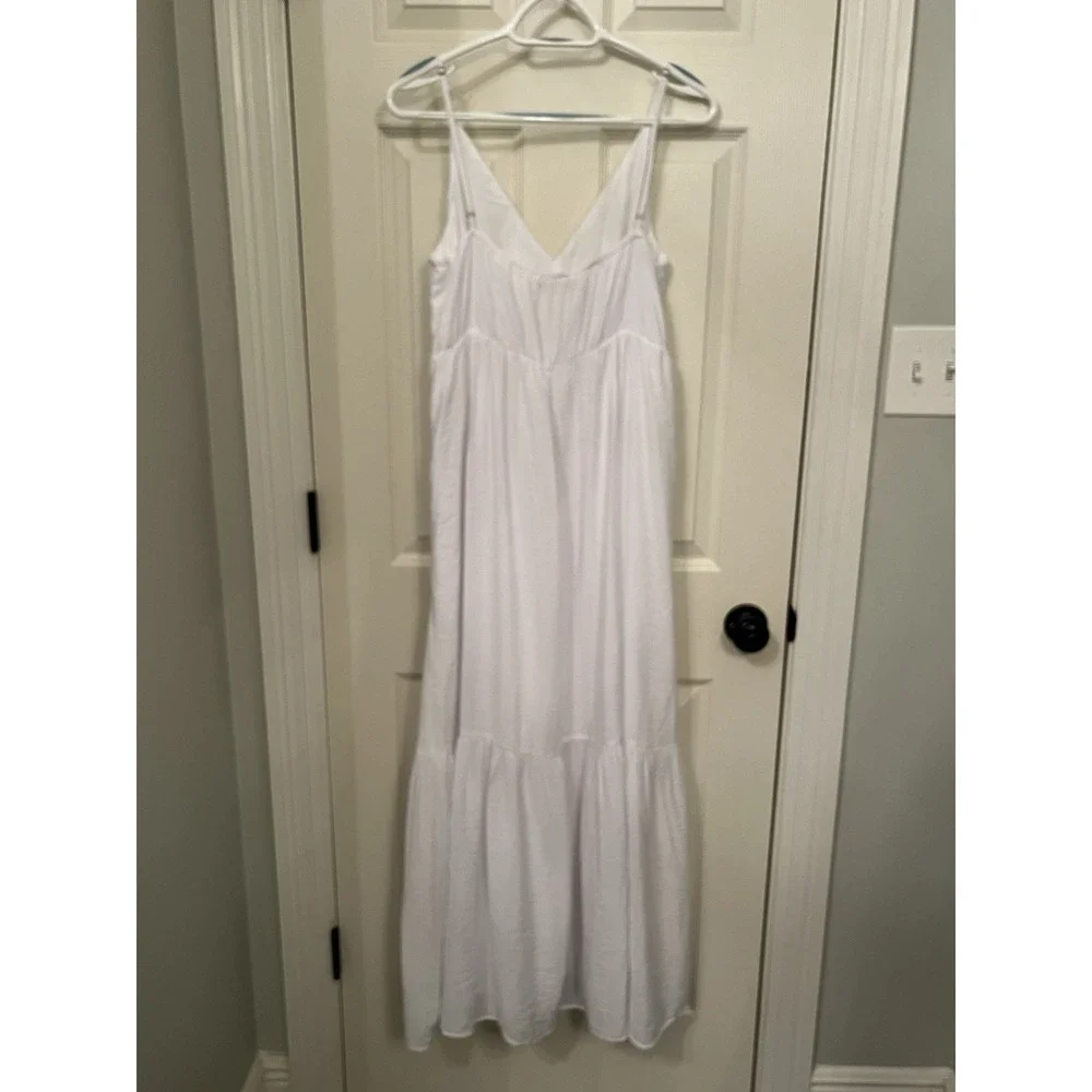 Abercrombie & Fitch White Tiered Cutout Maxi Dress Size Large‎ Tall Prairie Boho